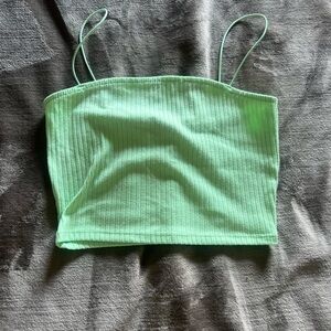 Teal crop top. Perf t for summer
